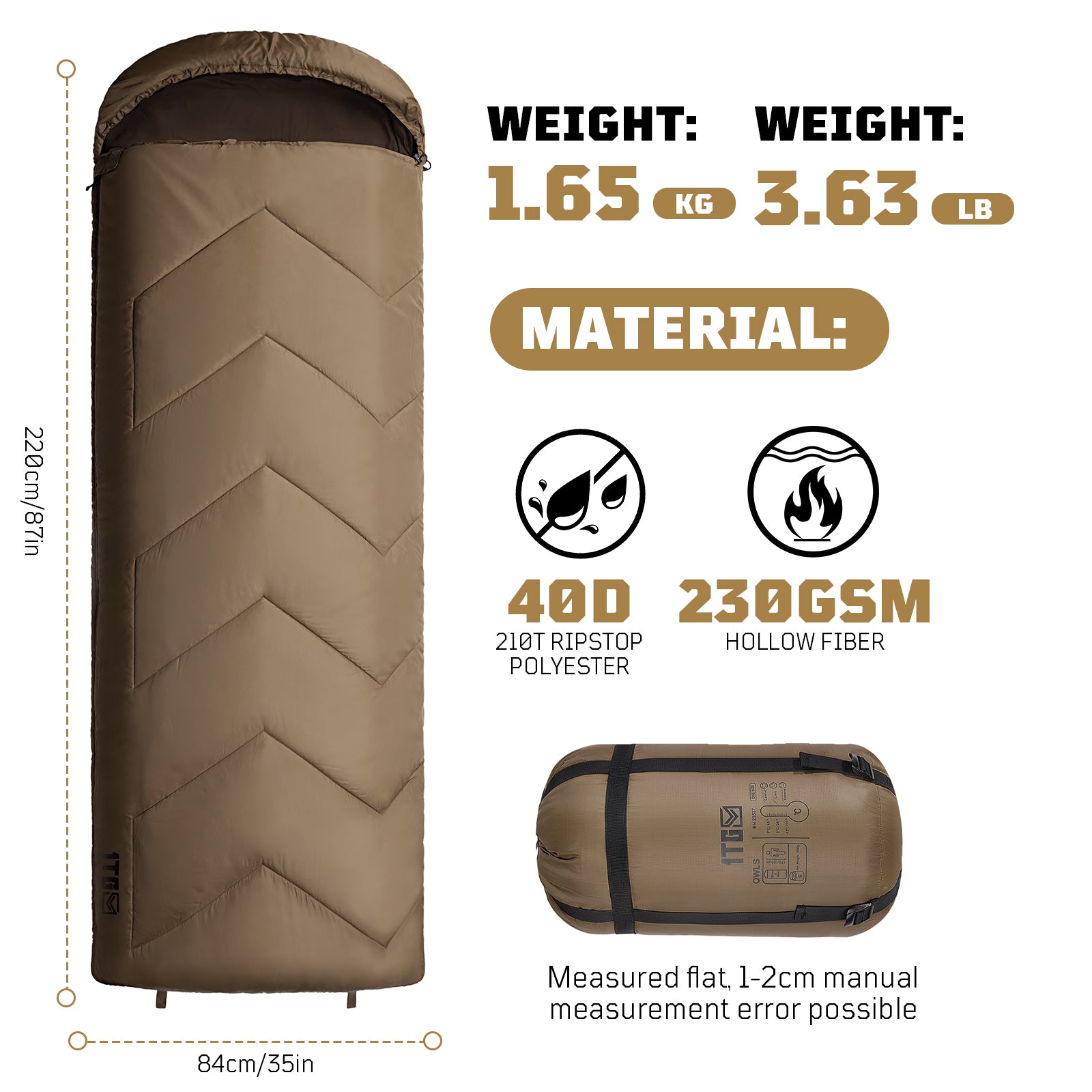 1TG Owl Sleeping Bag (230gsm) | Lightweight Comfort & Multi-Season Use