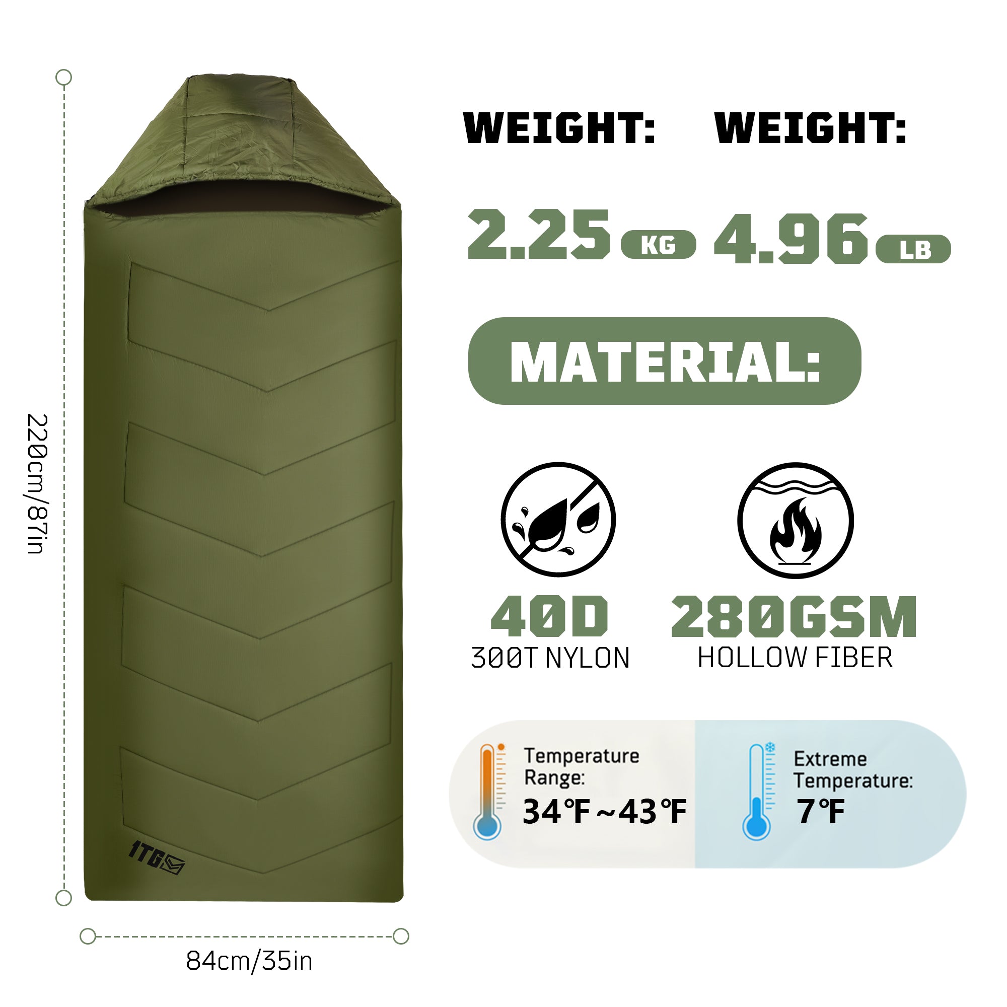 1TG Sea Eagle Sleeping Bag 丨EN Certified & Enhanced Warmth/ Cold-Weather Comfort