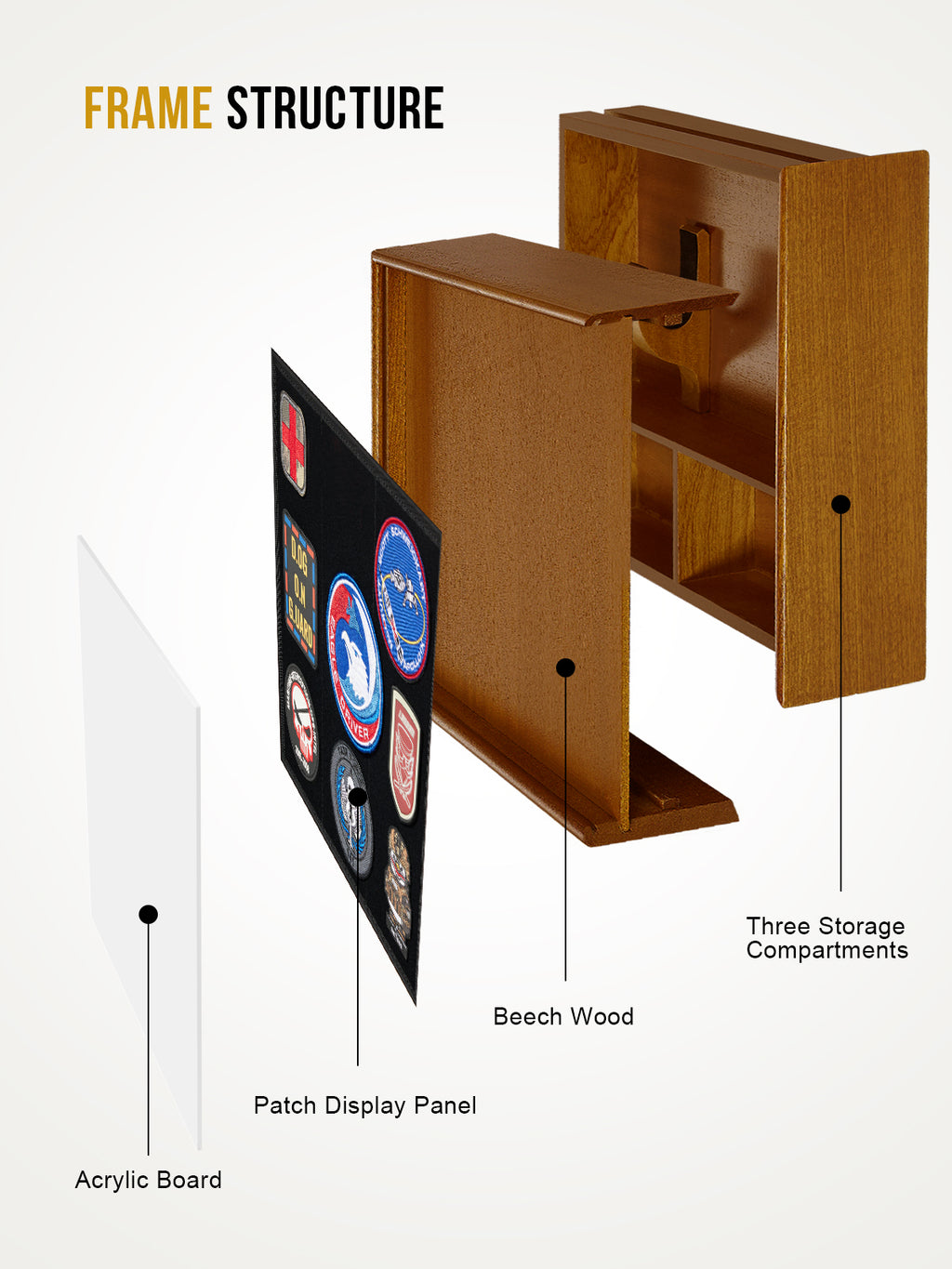 1TG Wooden Hidden Concealment Shelf 01 | Secret Storage with Photo Frame & Patch Display