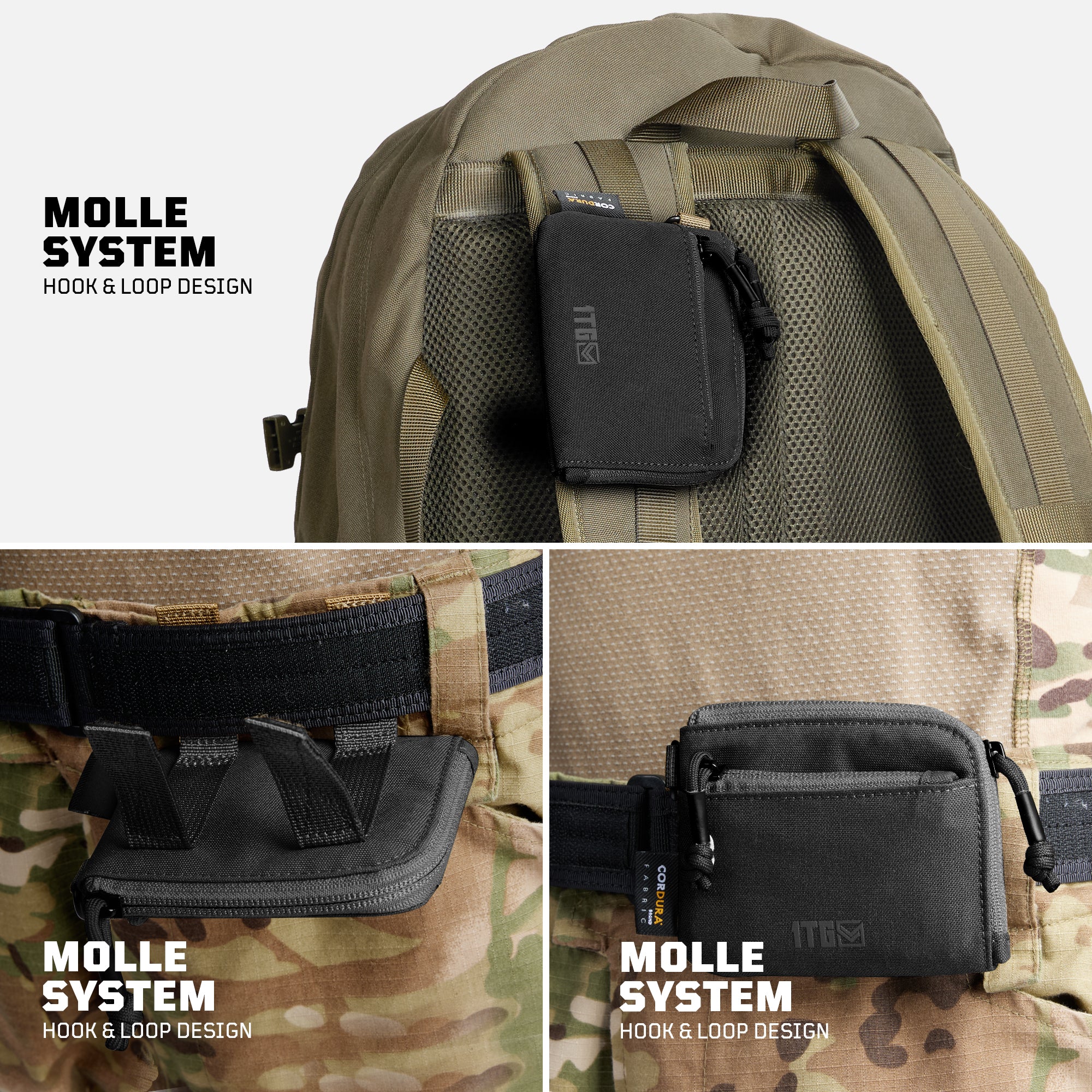 1TG EDC Coin Pouch Minimalist Wallet | With Belt clip & 500D CORDURA