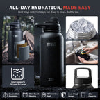 1TG 32oz Magnetic Water Bottle Set | Stainless Steel Bottle & 3 Lids
