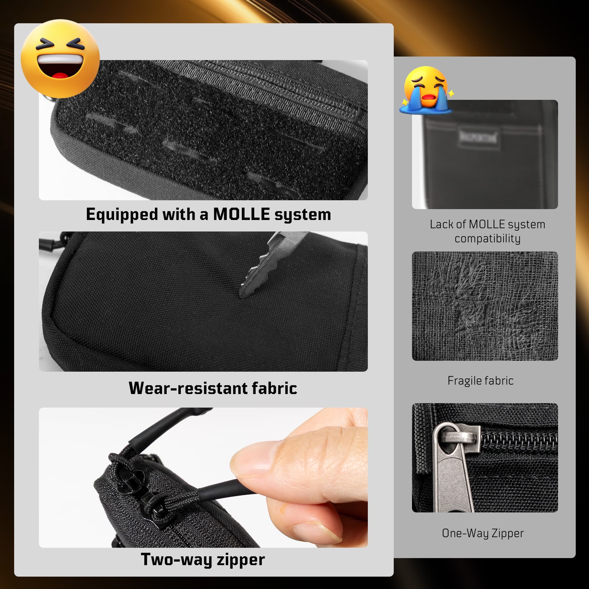 1TG Card & Coin Purse | 500D Nylon, RFID Blocking, MOLLE & AirTag Slot