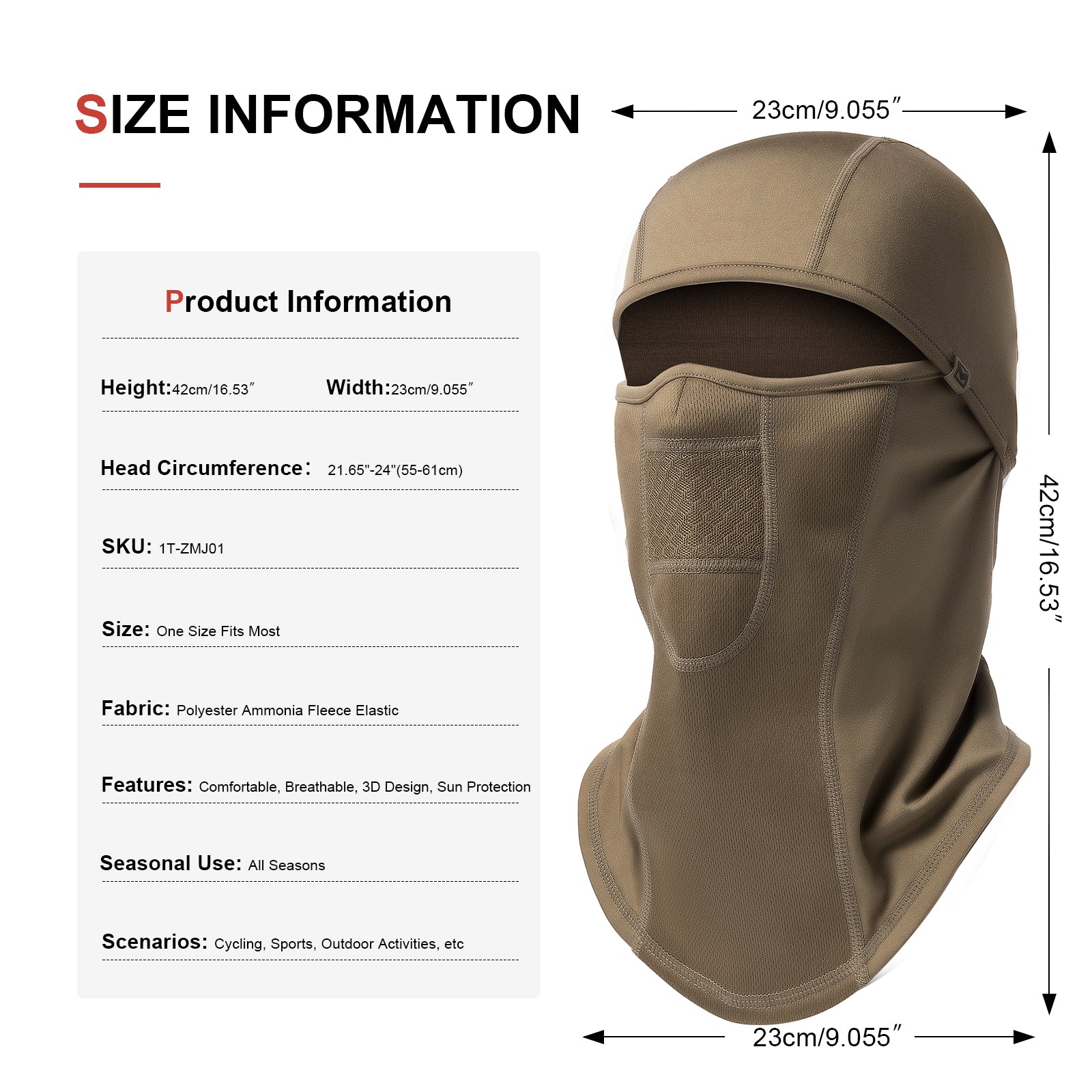 1TG Full Face Cycling Mask | Balaclava for Biking, Skiing & Motorcycle