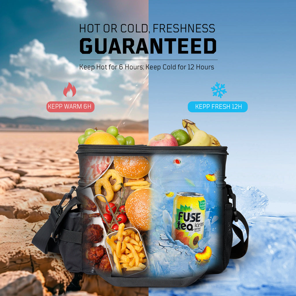 1TG Insulated Reusable Lunch Bag | Expandable from 18L to 24L, Double-Layer Design & Leak-Proof