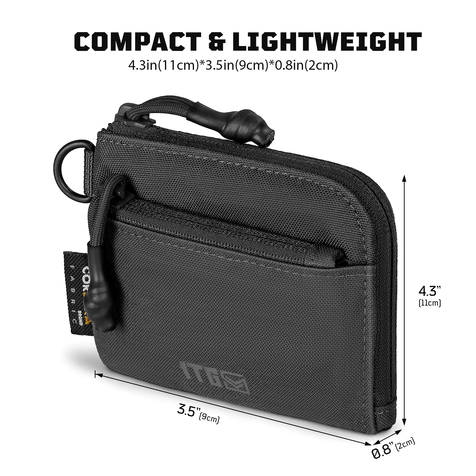 1TG EDC Coin Pouch Minimalist Wallet | With Belt clip & 500D CORDURA
