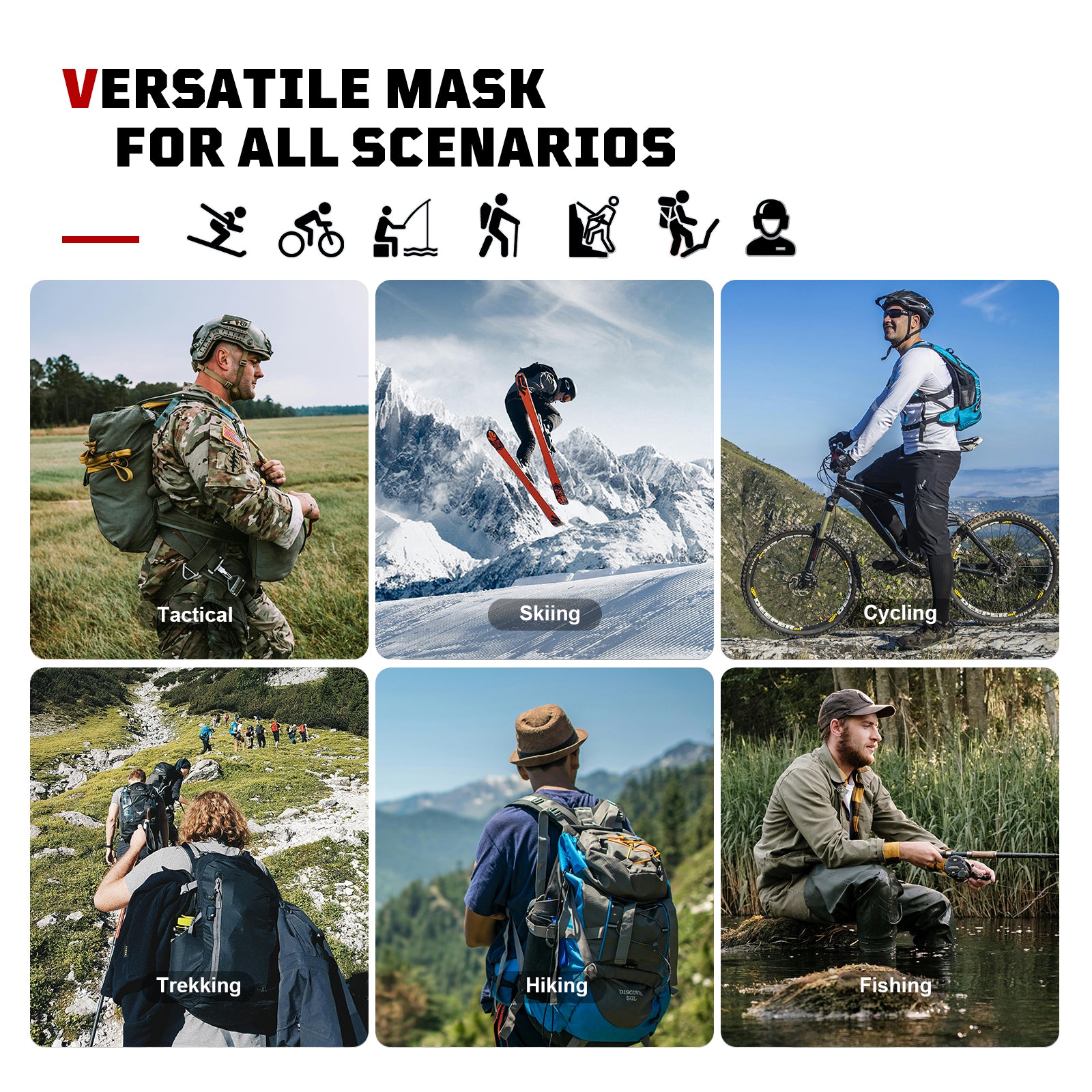 1TG Full Face Cycling Mask | Balaclava for Biking, Skiing & Motorcycle