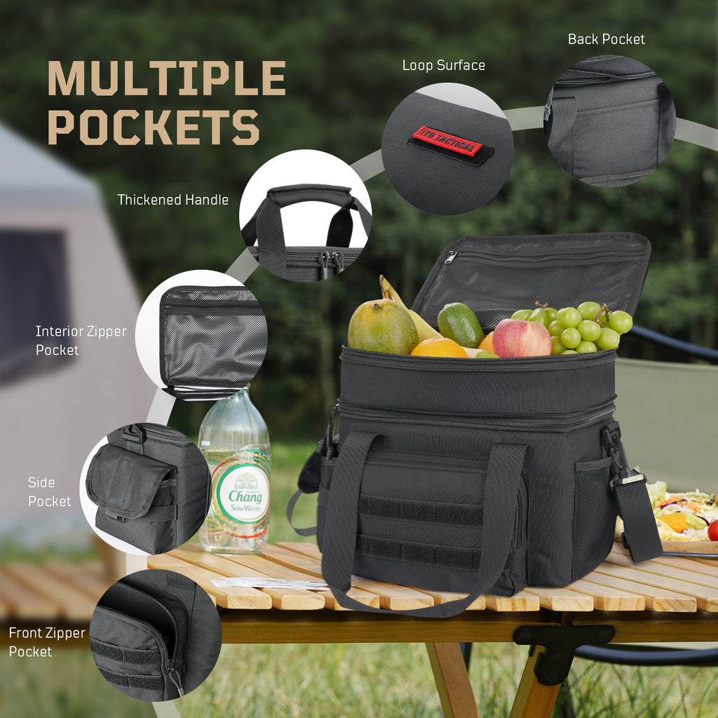 1TG Insulated Reusable Lunch Bag | Expandable from 18L to 24L, Double-Layer Design & Leak-Proof