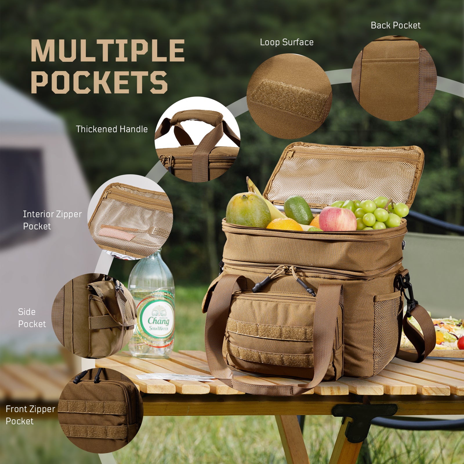 1TG Insulated Reusable Lunch Bag | Expandable from 18L to 24L, Double-Layer Design & Leak-Proof