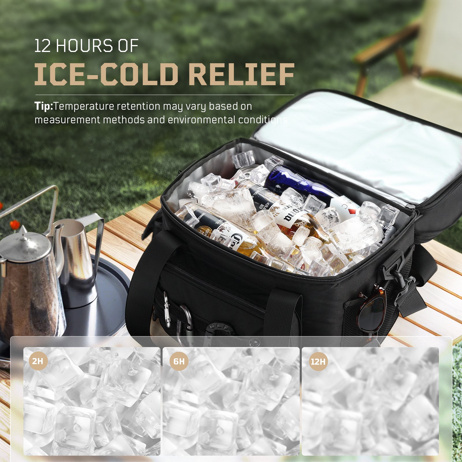 1TG Insulated Reusable Lunch Bag | Expandable from 18L to 24L, Double-Layer Design & Leak-Proof