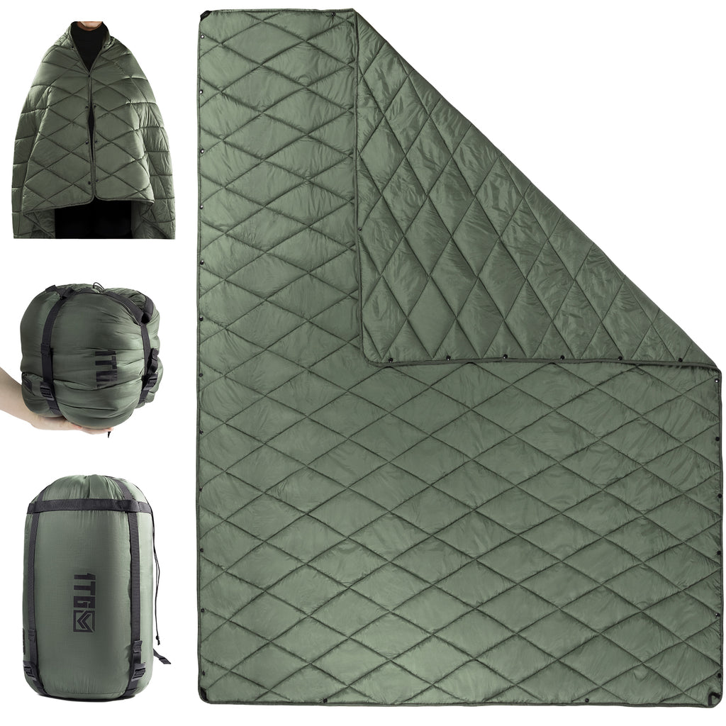 1TG 3M Thinsulate  380T Camping Blanket | With Snap Buttons & Water resistant
