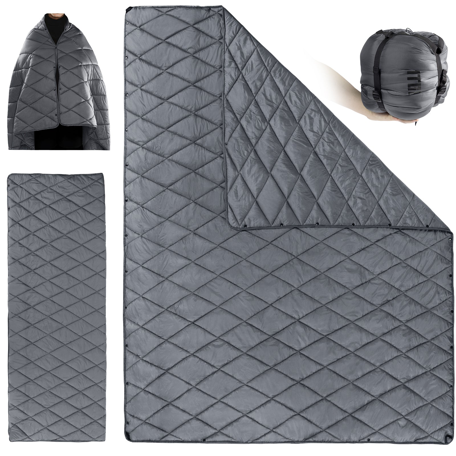 1TG 3M Thinsulate  380T Camping Blanket | With Snap Buttons & Water resistant