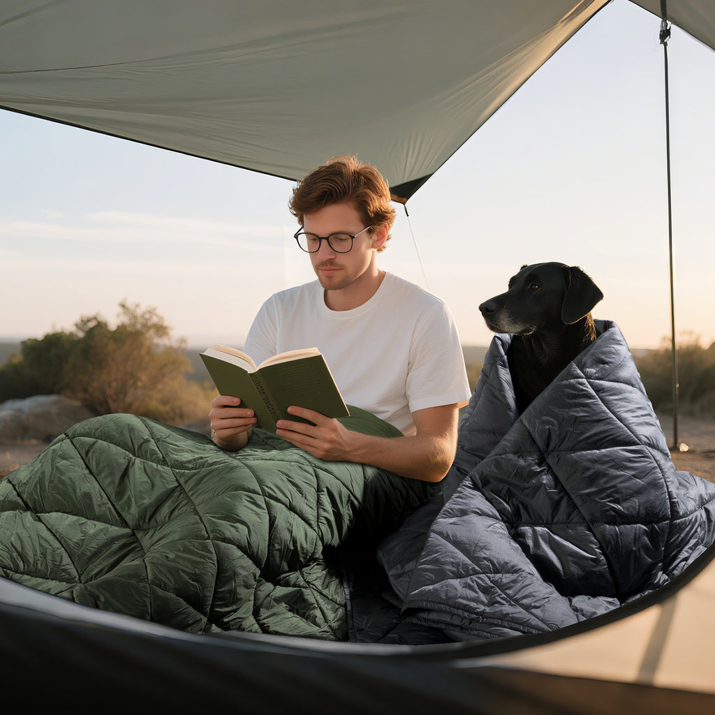 1TG 3M Thinsulate  380T Camping Blanket | With Snap Buttons & Water resistant