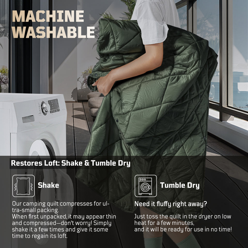 1TG 3M Thinsulate  380T Camping Blanket | With Snap Buttons & Water resistant