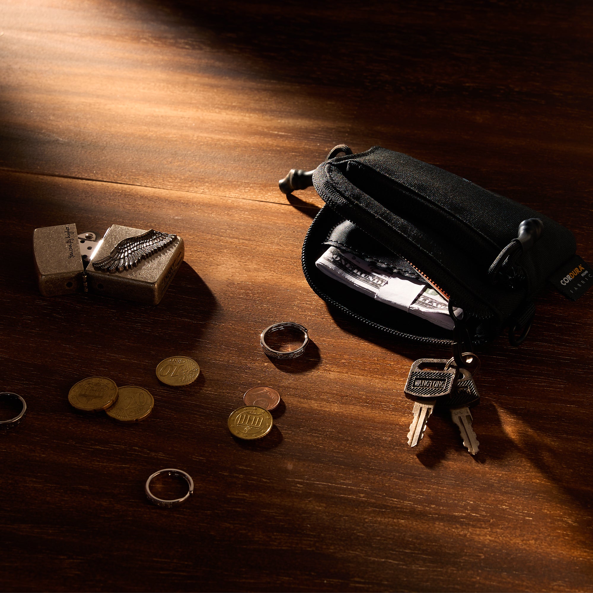 1TG EDC Coin Pouch Minimalist Wallet | With Belt clip & 500D CORDURA
