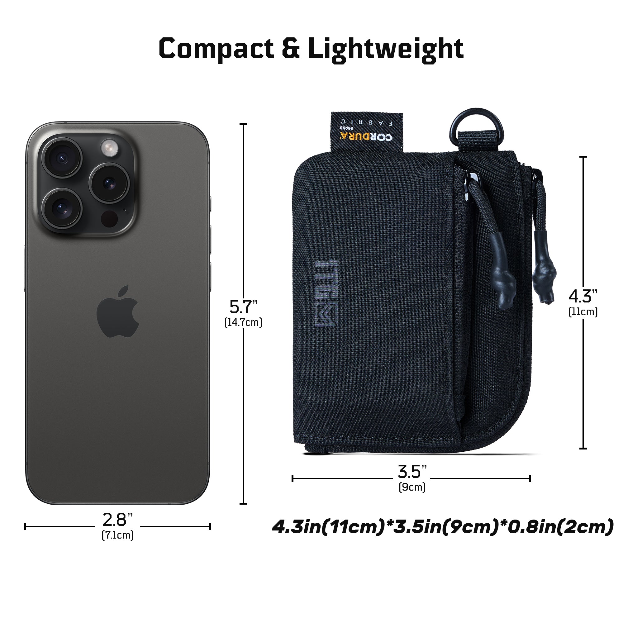 1TG EDC Coin Pouch Minimalist Wallet | With Belt clip & 500D CORDURA