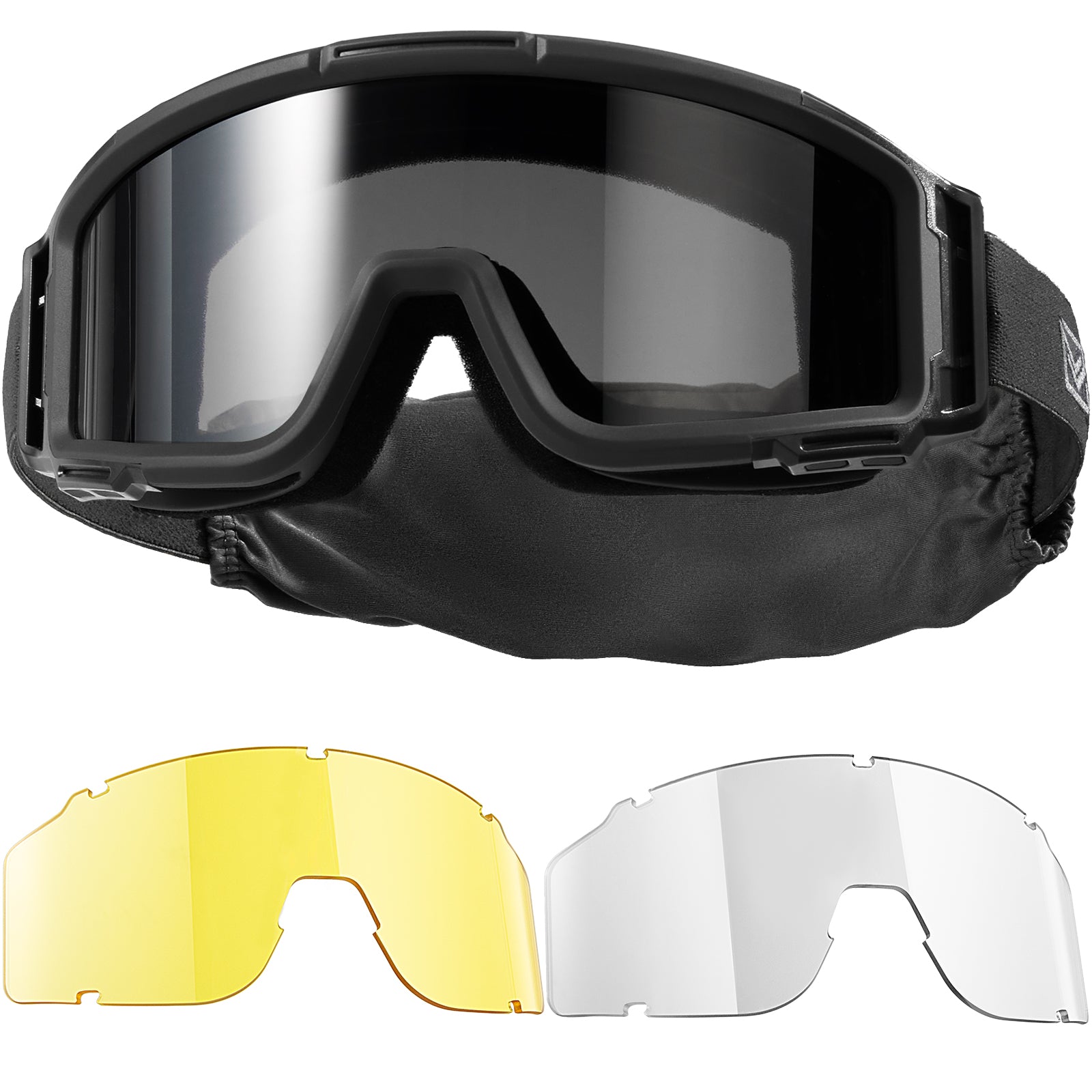 Tactical Airsoft Safety Goggles | ANSI Z87.1, Anti-Fog, 3 Lenses
