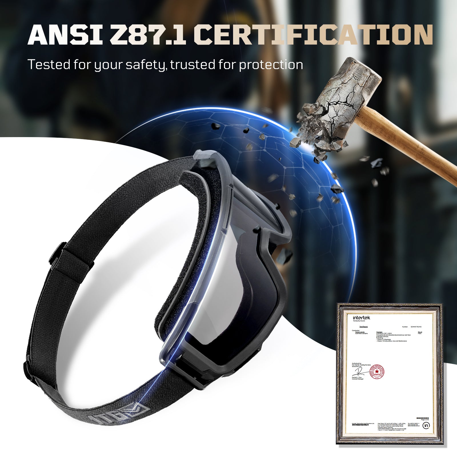 Tactical Airsoft Safety Goggles | ANSI Z87.1, Anti-Fog, 3 Lenses