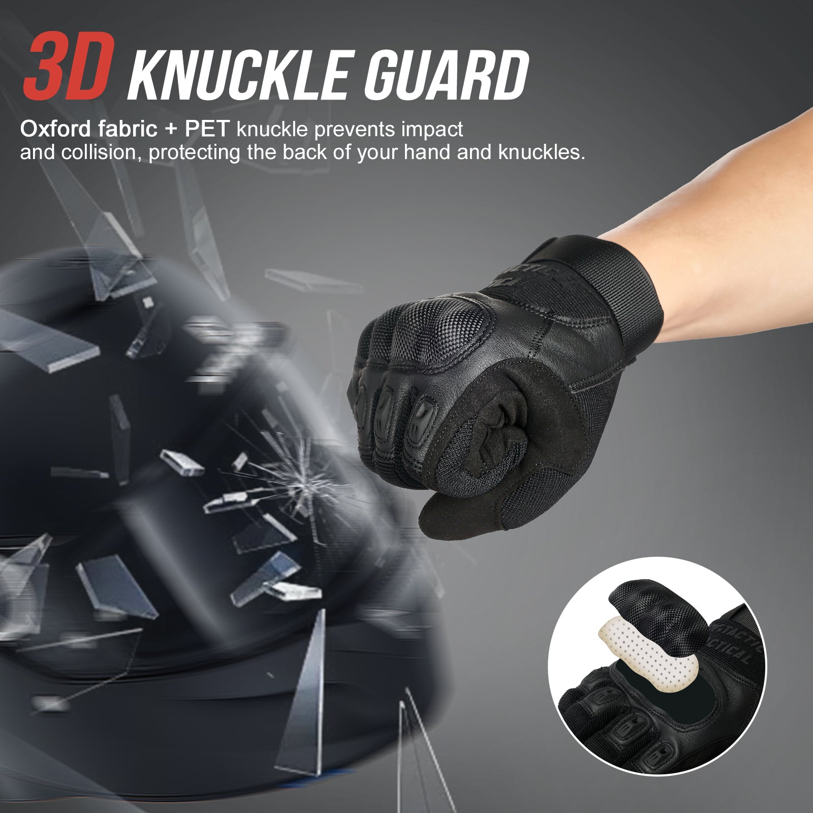 1TG Motorcycle Gloves 01 | Adjustable Wrist Opening, Touchscreen & PVC Protection