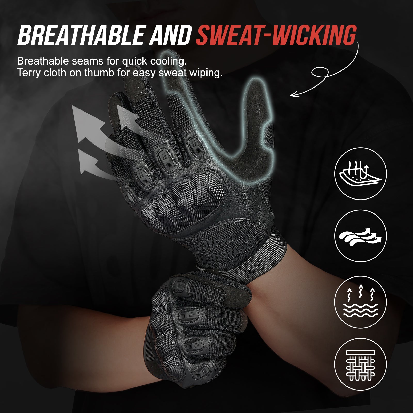 1TG Motorcycle Gloves 01 | Adjustable Wrist Opening, Touchscreen & PVC Protection