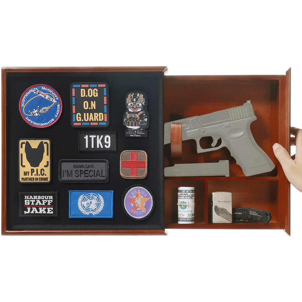 1TG Wooden Hidden Concealment Shelf 01 | Secret Storage with Photo Frame & Patch Display