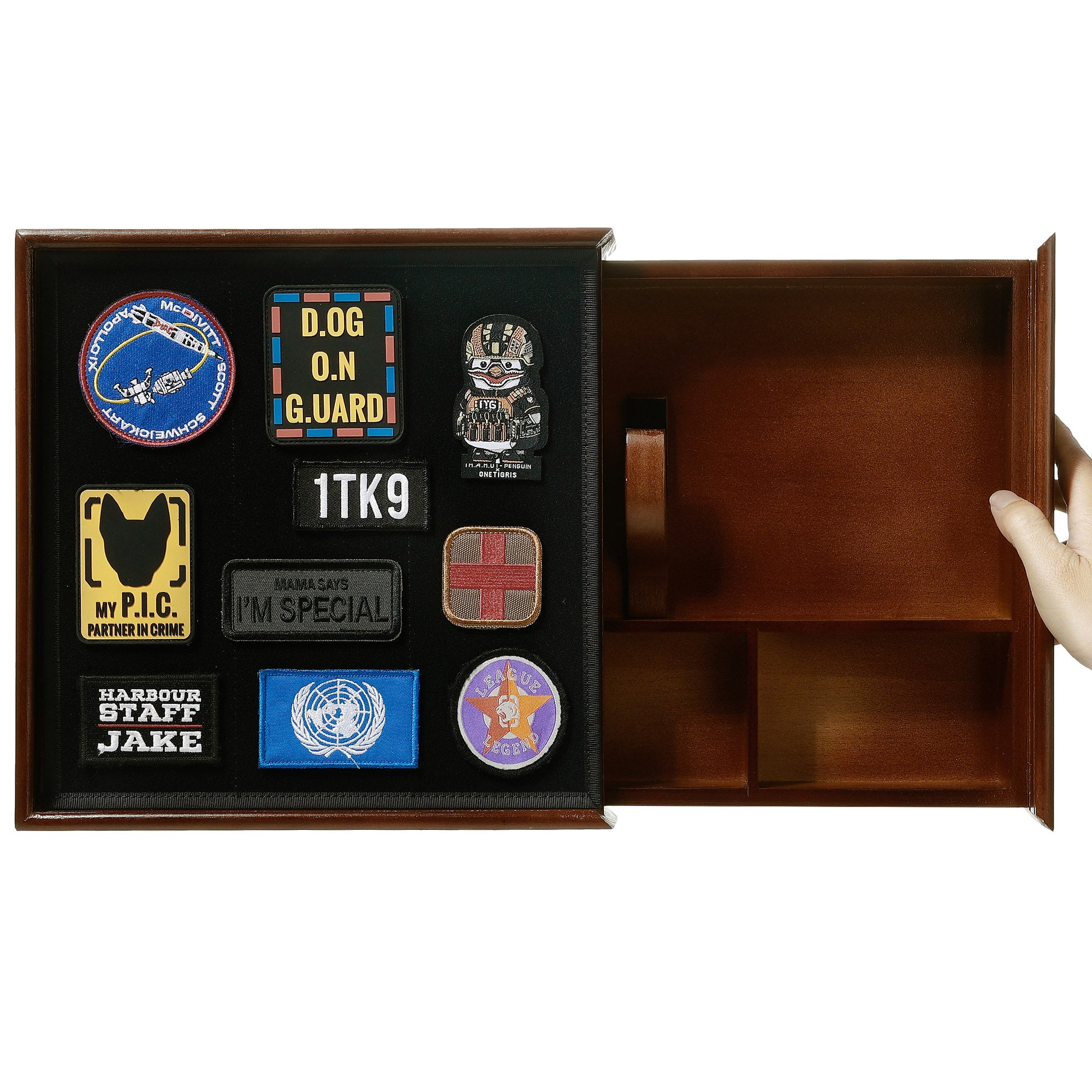 1TG Wooden Hidden Concealment Shelf 01 | Secret Storage with Photo Frame & Patch Display