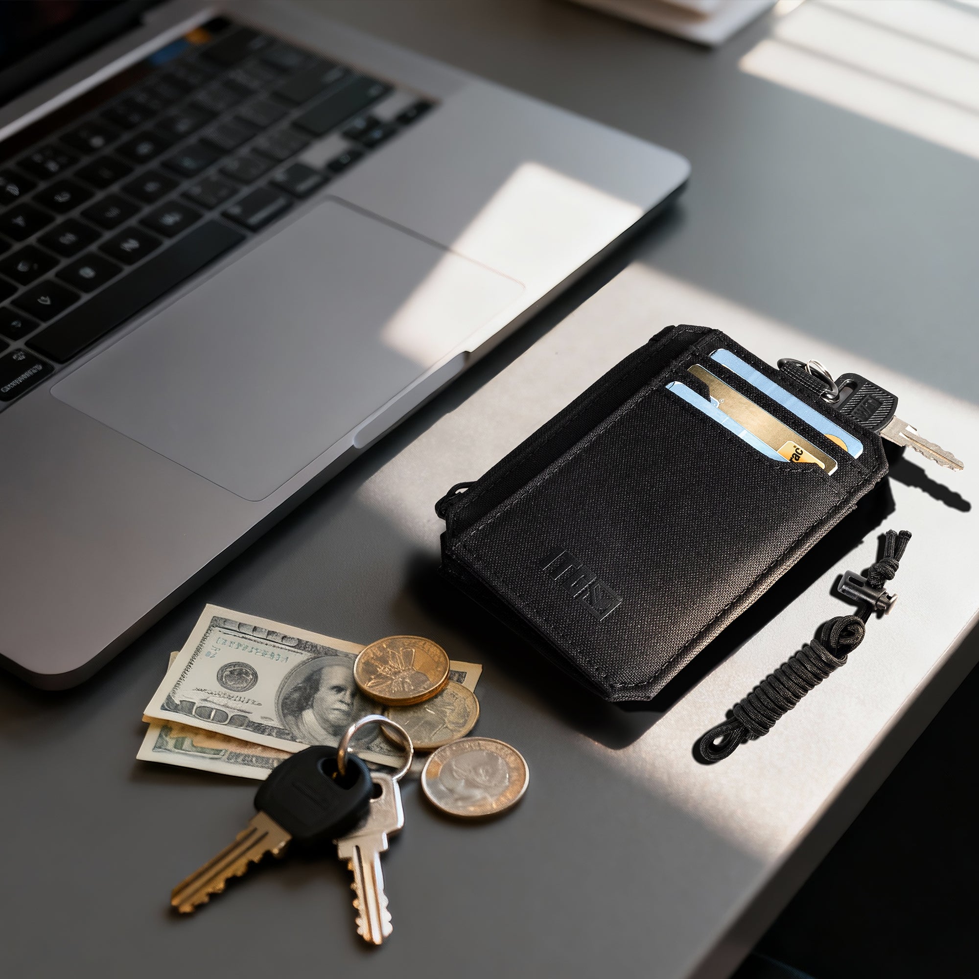1TG Men's Slim Wallet | 500D Nylon, RFID Blocking & AirTag Slot