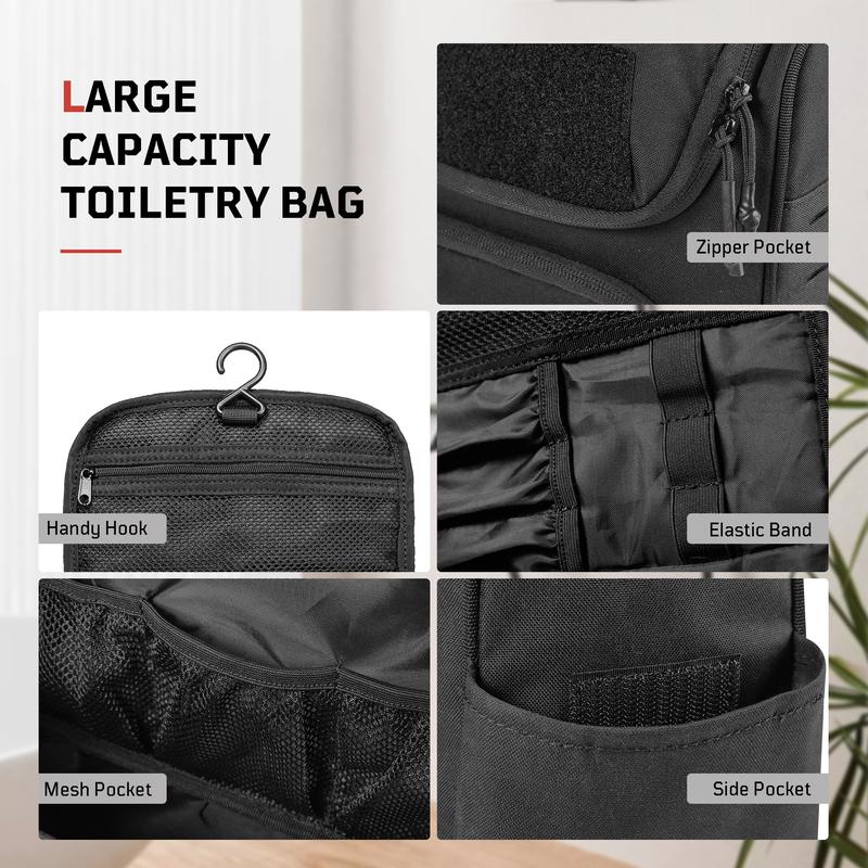 1TG Large Capacity Travel Toiletry Bag丨With Hanging Hook& Wet Pocket