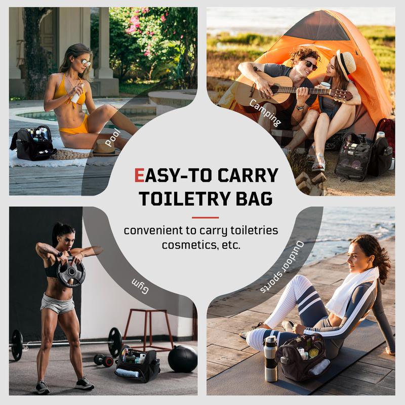1TG Large Capacity Travel Toiletry Bag丨With Hanging Hook& Wet Pocket
