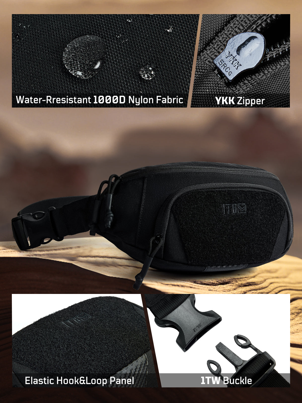 1TG Unisex Waist Bag 02丨Convertible Waist Bag &  Adjustable waist 36.1"-52"