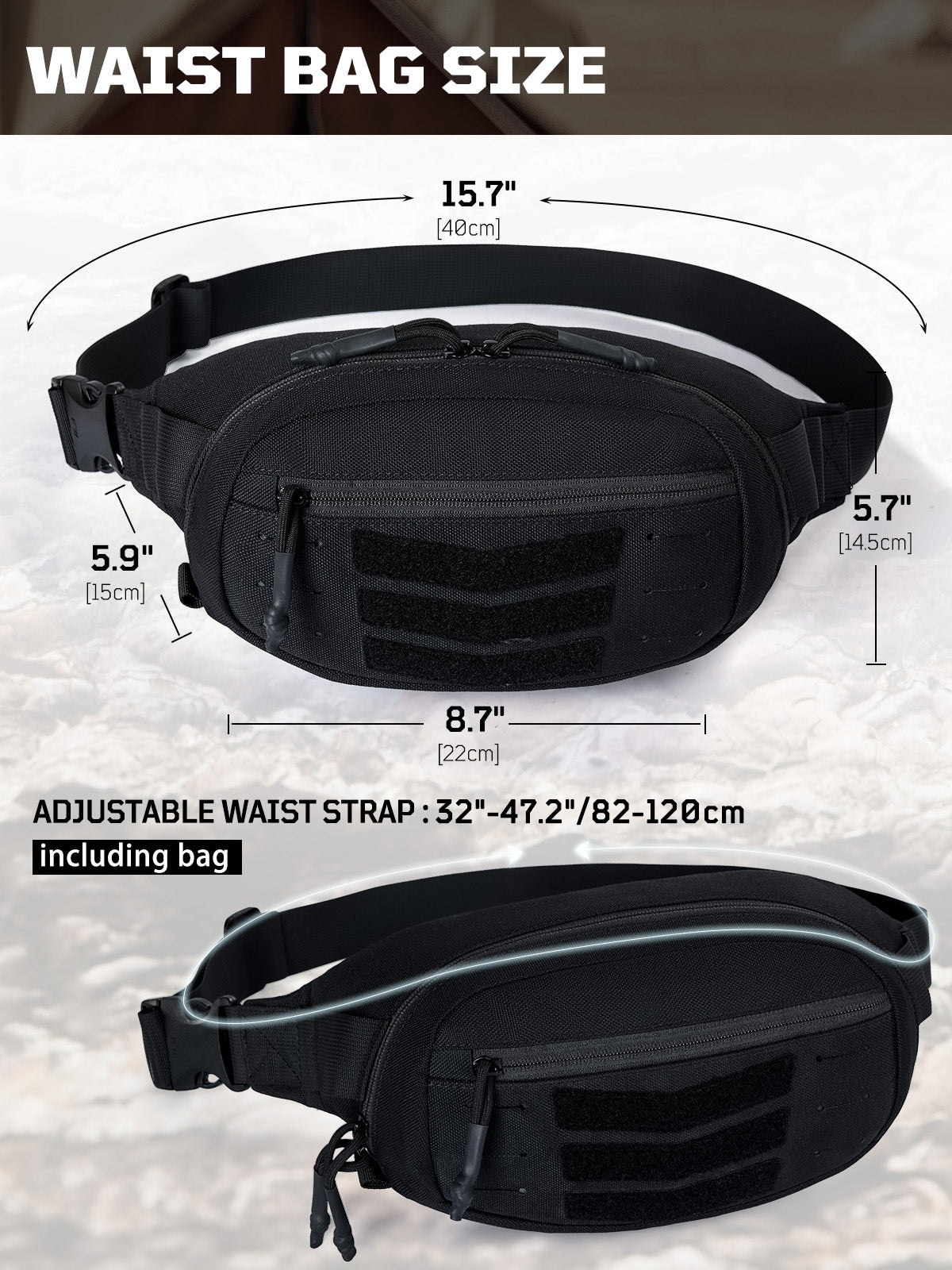 1TG Unisex Waist Bag 01 | MOLLE System & Adjustable waist 32"-47.2"