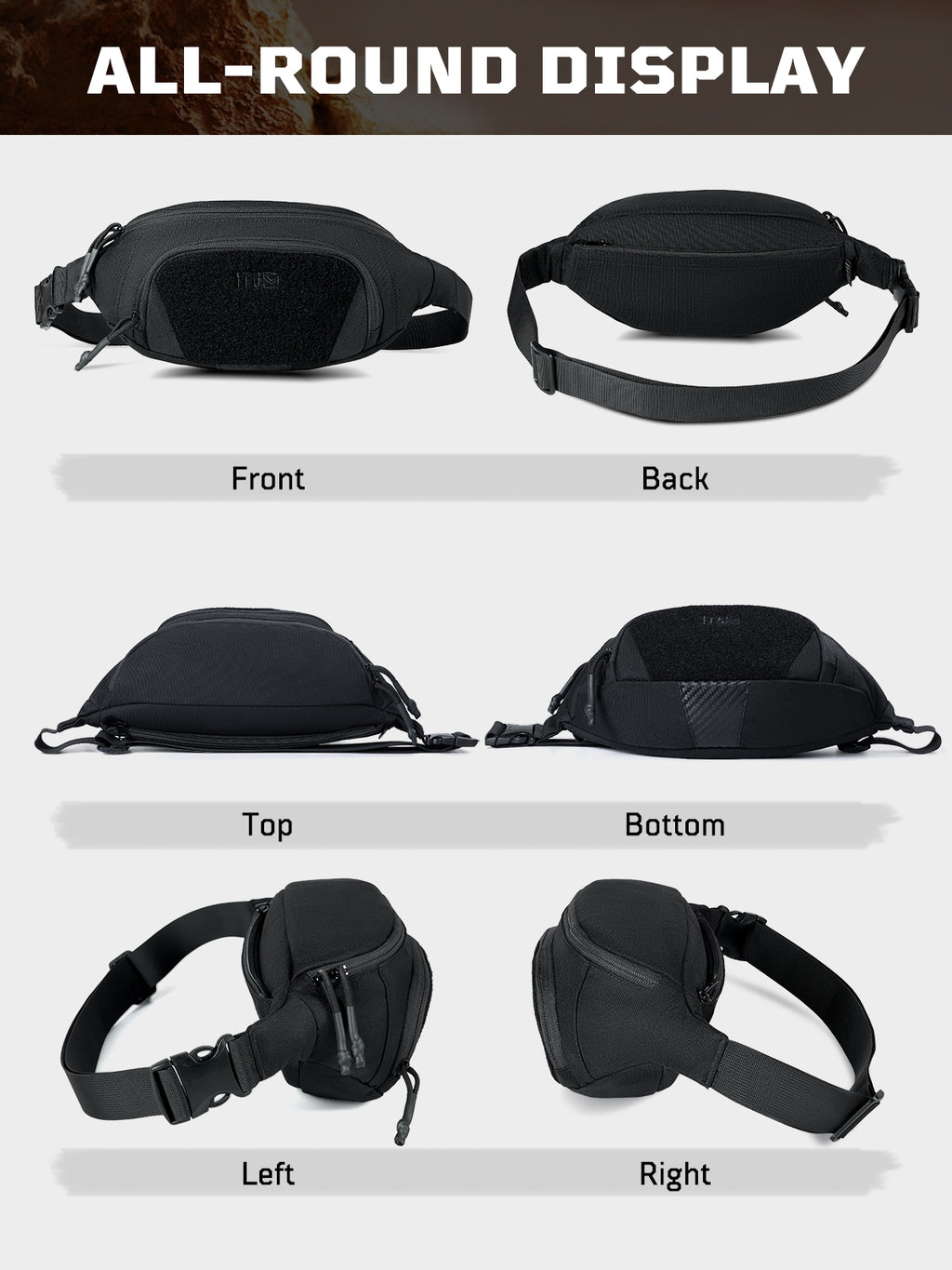 1TG Unisex Waist Bag 02丨Convertible Waist Bag &  Adjustable waist 36.1"-52"