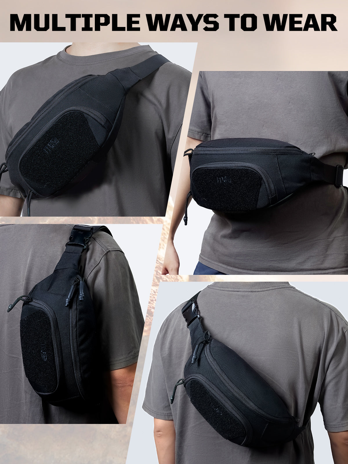 1TG Unisex Waist Bag 02丨Convertible Waist Bag &  Adjustable waist 36.1"-52"