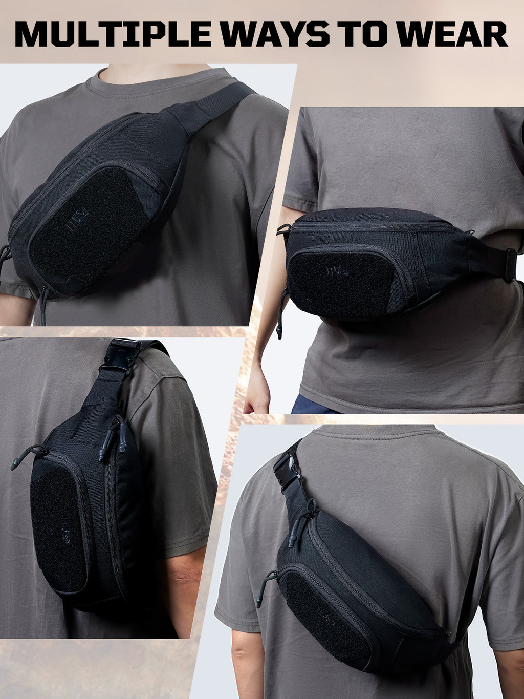 1TG Unisex Waist Bag 02丨Convertible Waist Bag &  Adjustable waist 36.1"-52"