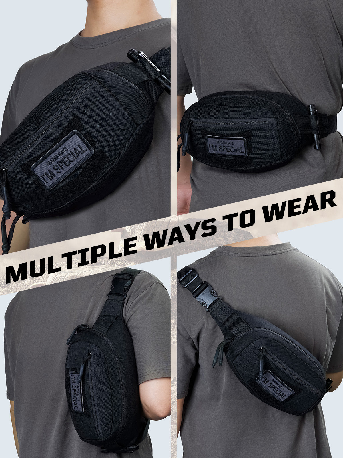1TG Unisex Waist Bag 01 | MOLLE System & Adjustable waist 32"-47.2"