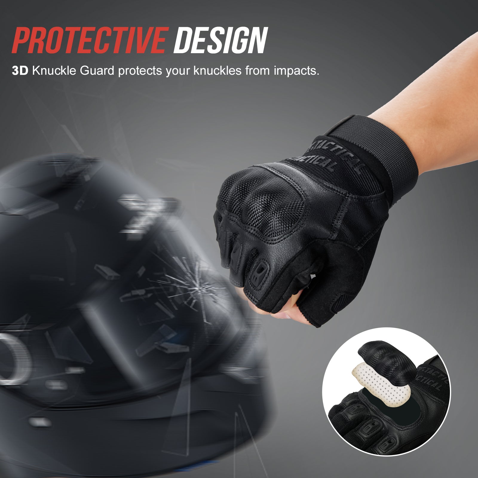 1TG Breathable Fingerless Gloves 03丨Adjustable Wrist Opening, Shock Absorption & Quick Release