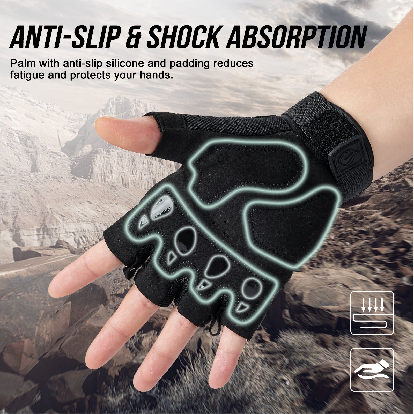 1TG Breathable Fingerless Gloves 03丨Adjustable Wrist Opening, Shock Absorption & Quick Release