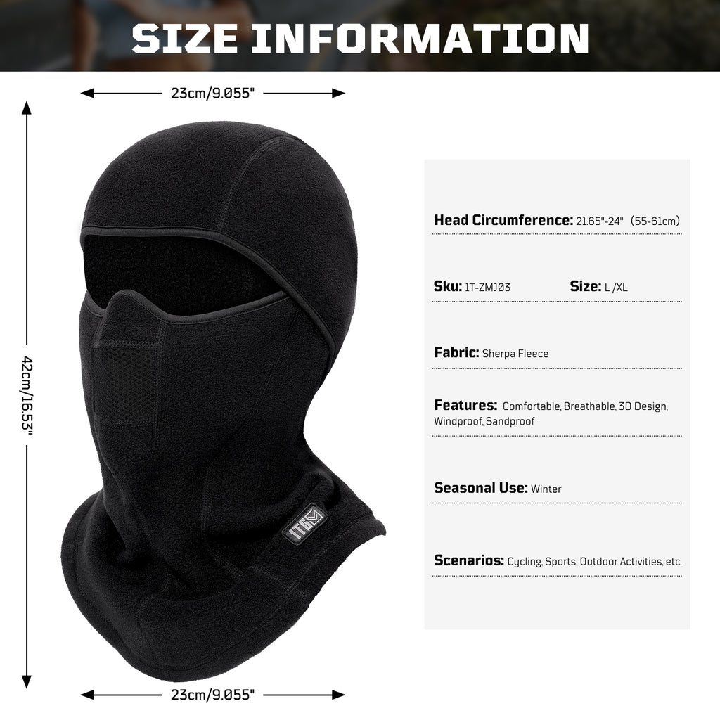 1TG Winter Fleece Balaclava Mask 03  丨Full Face Protection & Warmth