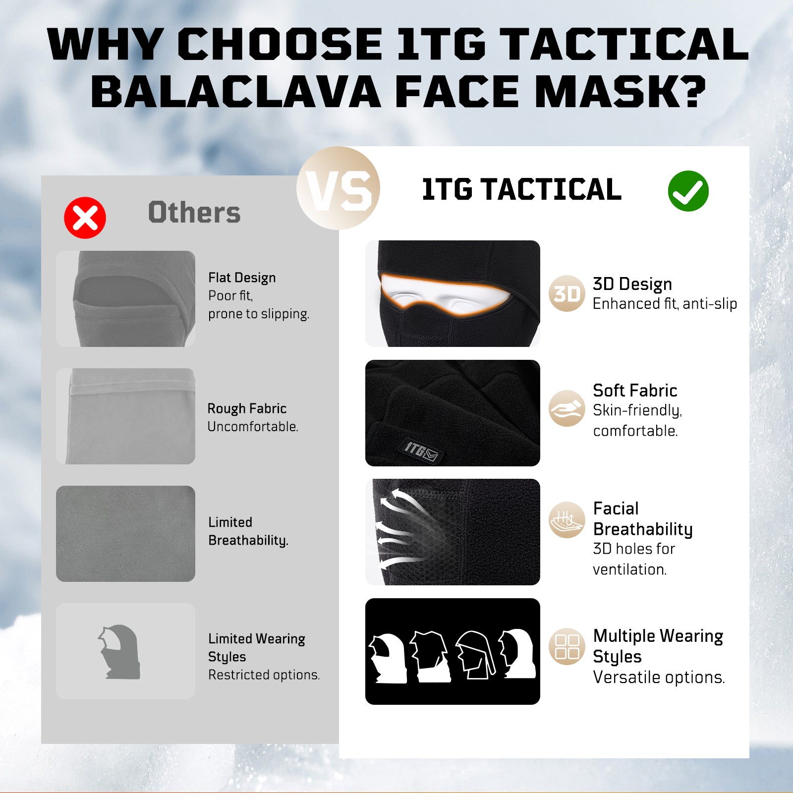 1TG Winter Fleece Balaclava Mask 03  丨Full Face Protection & Warmth