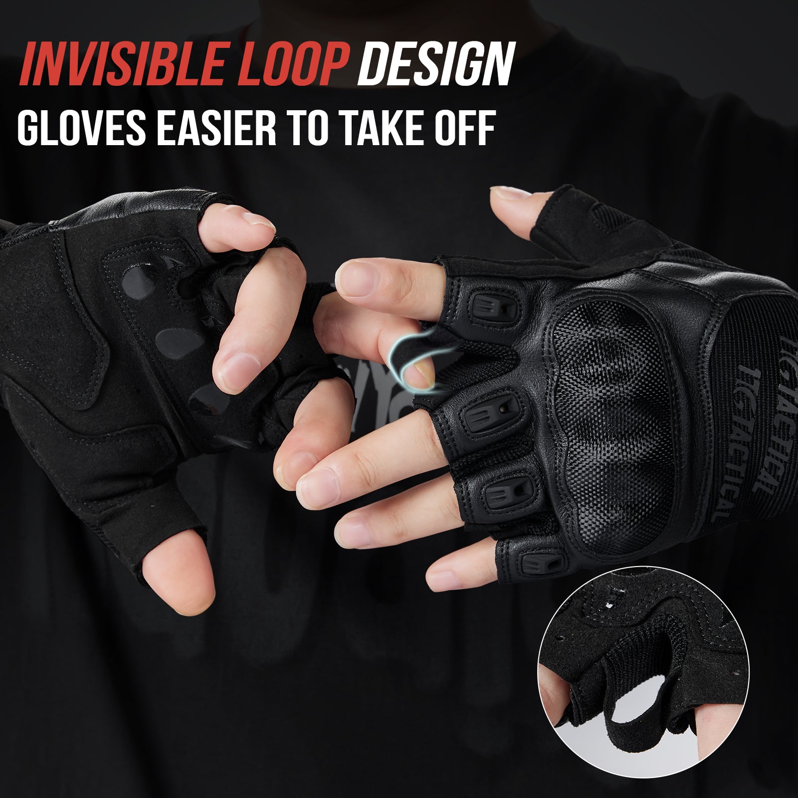 1TG Breathable Fingerless Gloves 03丨Adjustable Wrist Opening, Shock Absorption & Quick Release