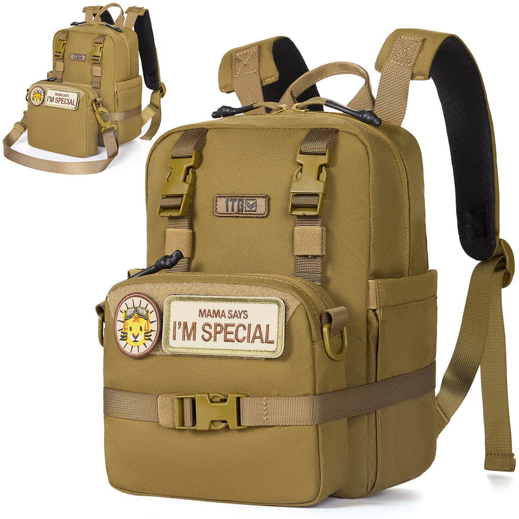 1TG Multi-Functional Kids Backpack 丨 with Patch&Modular Design (Ages 3-6)