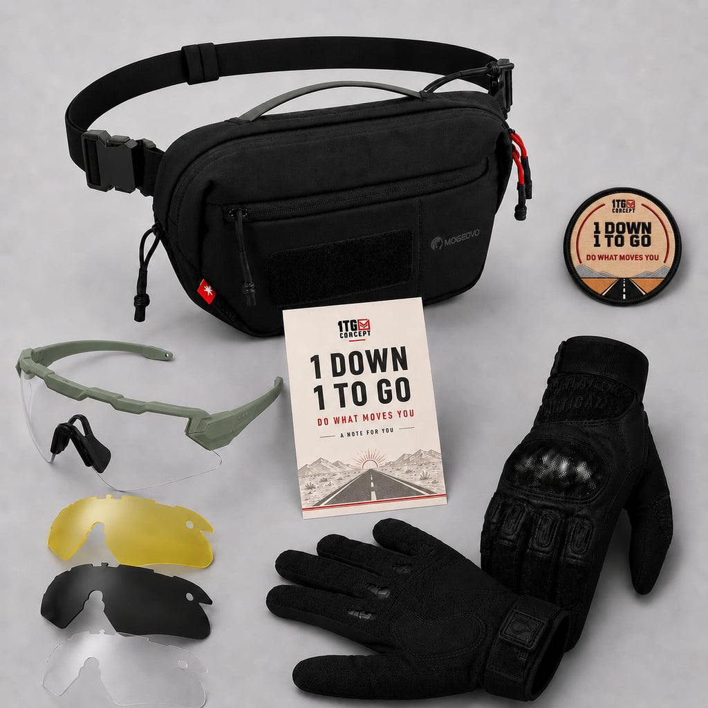 1TG Ride Ready Dad Box | Scorpion Magnetic Sling Bag + Training Gloves + Riding Goggles + Badge+ Handwritten Card