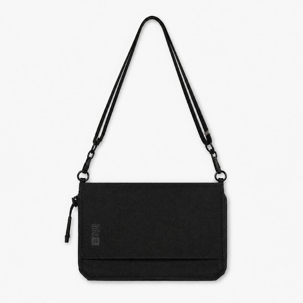 1TG RFID Passport Wallet – Travel Organizer with Shoulder Strap & Multi-Card Storage
