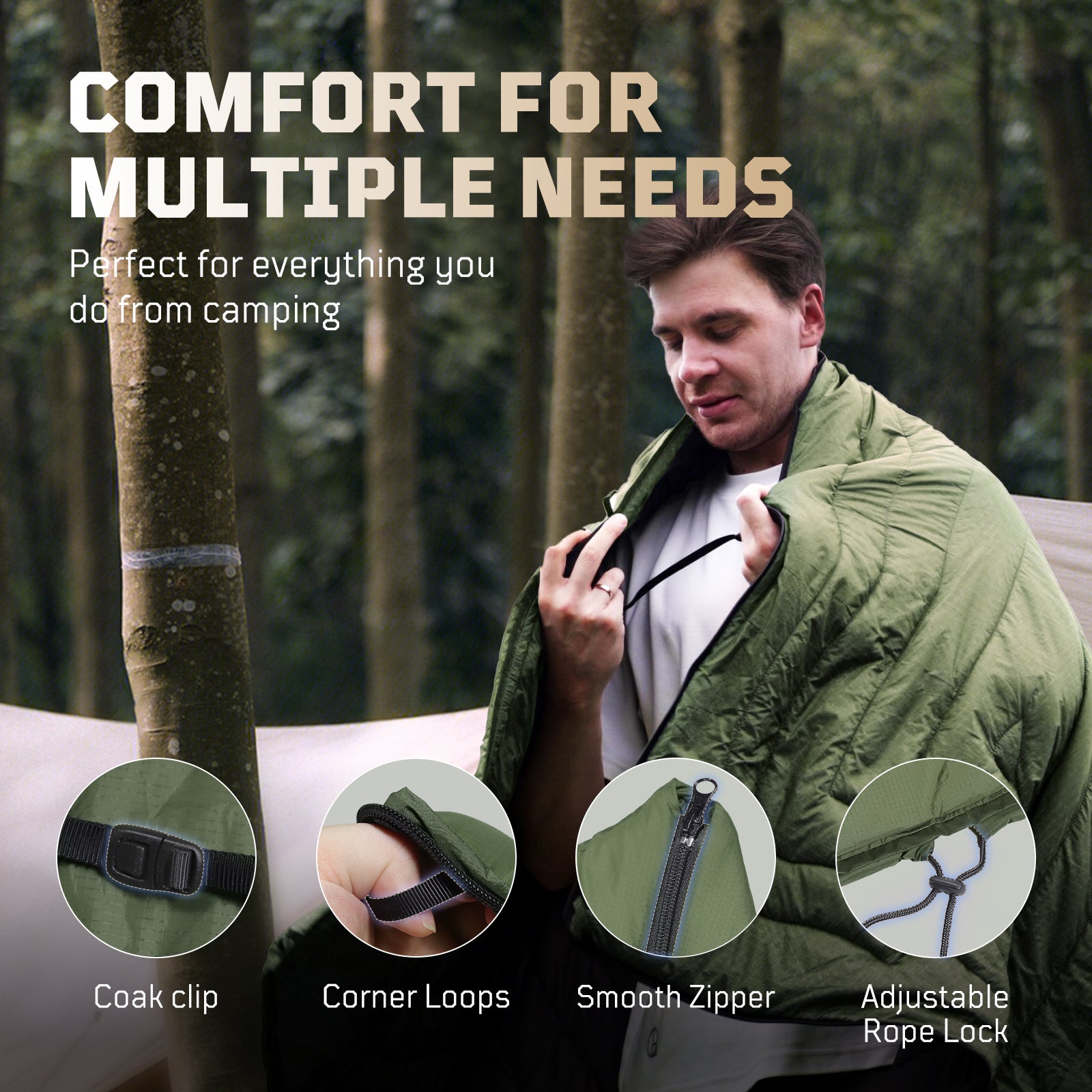 1TG 3M Thinsulate KL150 Camping Blanket 丨With Ykk zipper & Water resistant