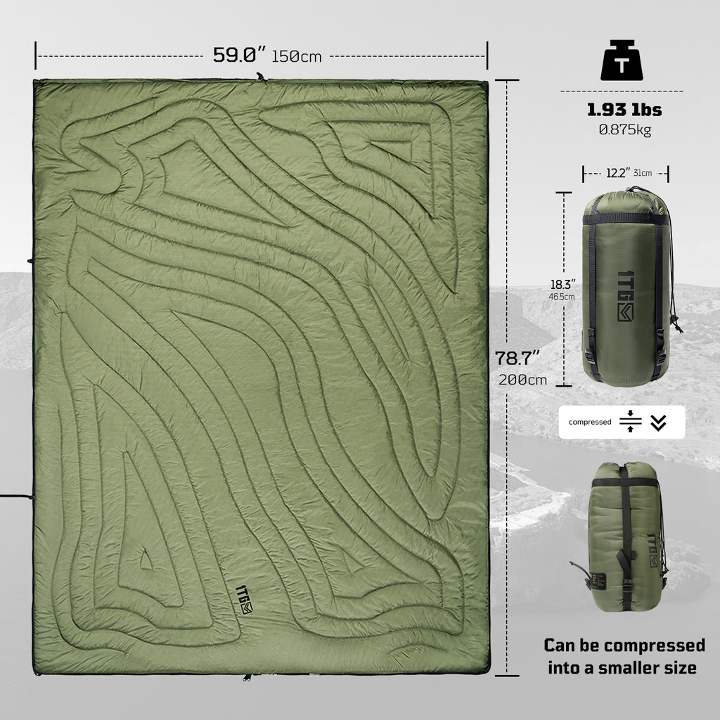 1TG 3M Thinsulate KL150 Camping Blanket 丨With Ykk zipper & Water resistant