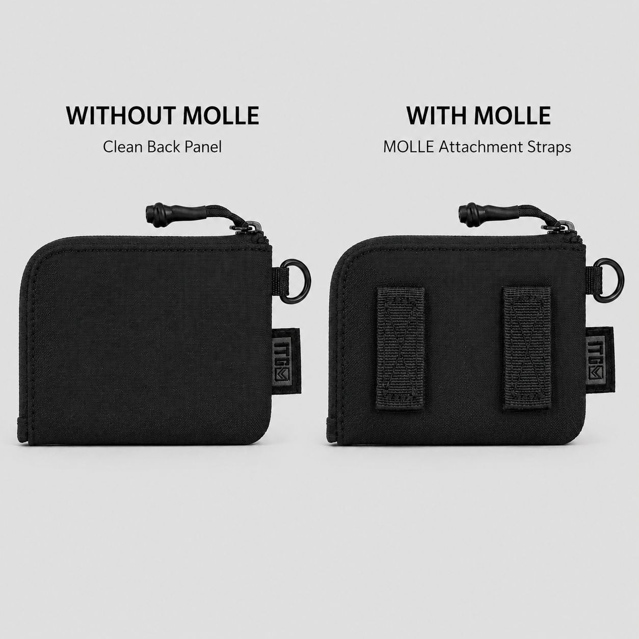 Minimalist Wallet B01A | Dual-Zip Storage & Belt Attachment