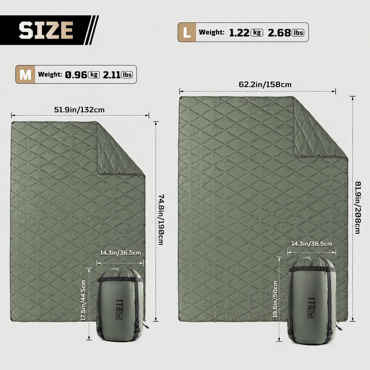Insulated Camping Blanket B01– 3M Thinsulate™ with Snap Buttons & Water-Resistant
