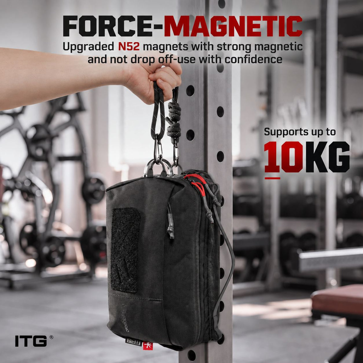 Magecko Magnetic Gym Bag B03 | Hidden Bottle Compartment & Crossbody Carry